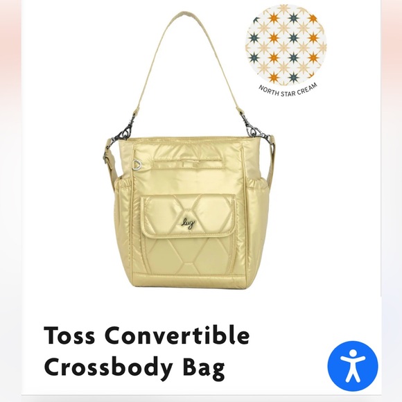 Lug Toss convertible Crossbody bag Shimmering gold Bag adjustable - Picture 14 of 14